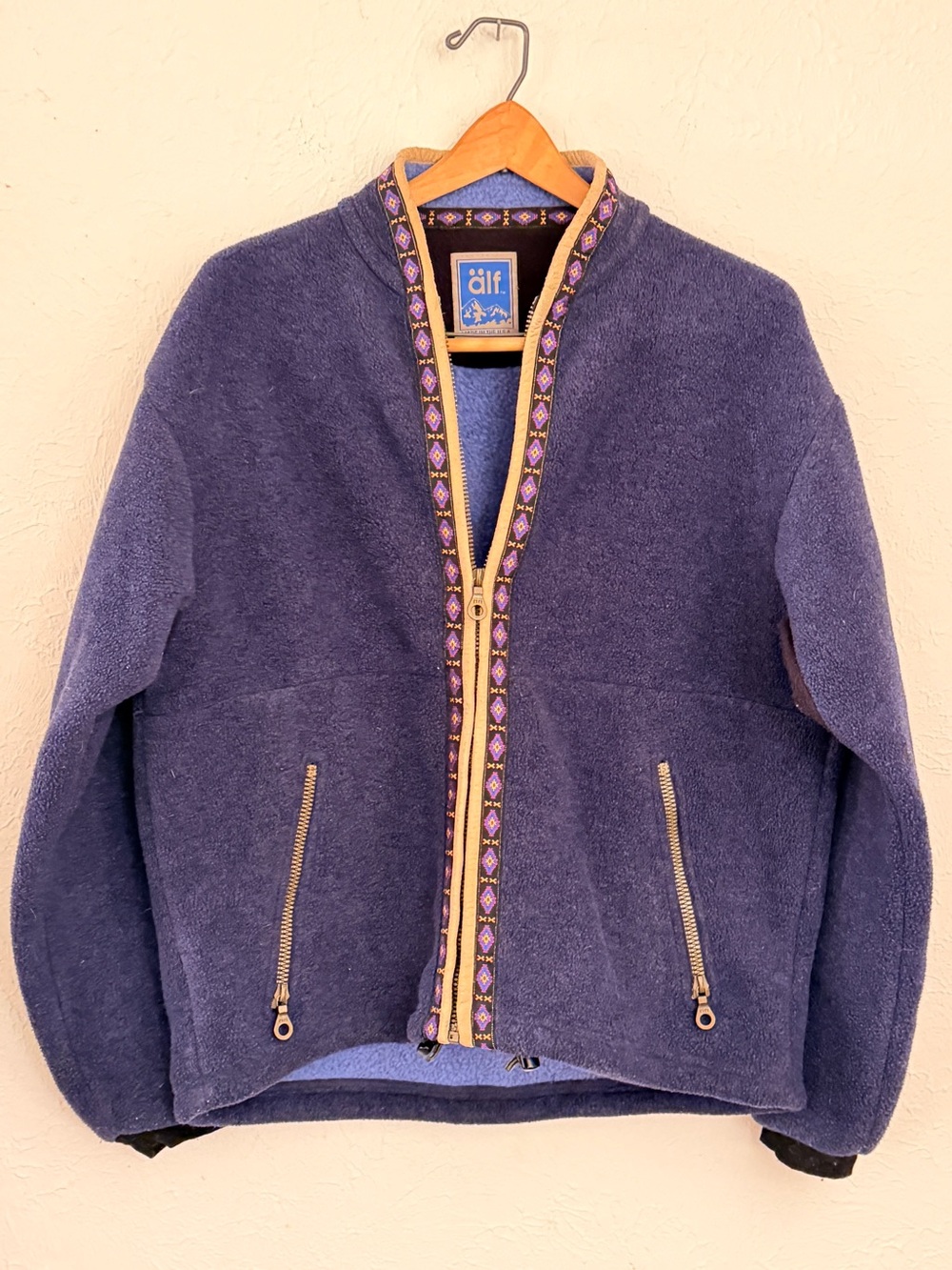 Alf/ Kuhl Navy Fleece Zip-Front Jacket with Trim